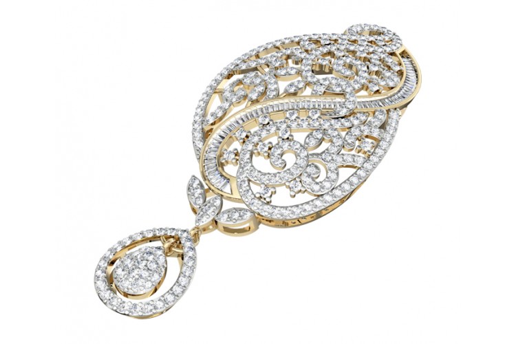 Fancy Diamond Pendant in Gold